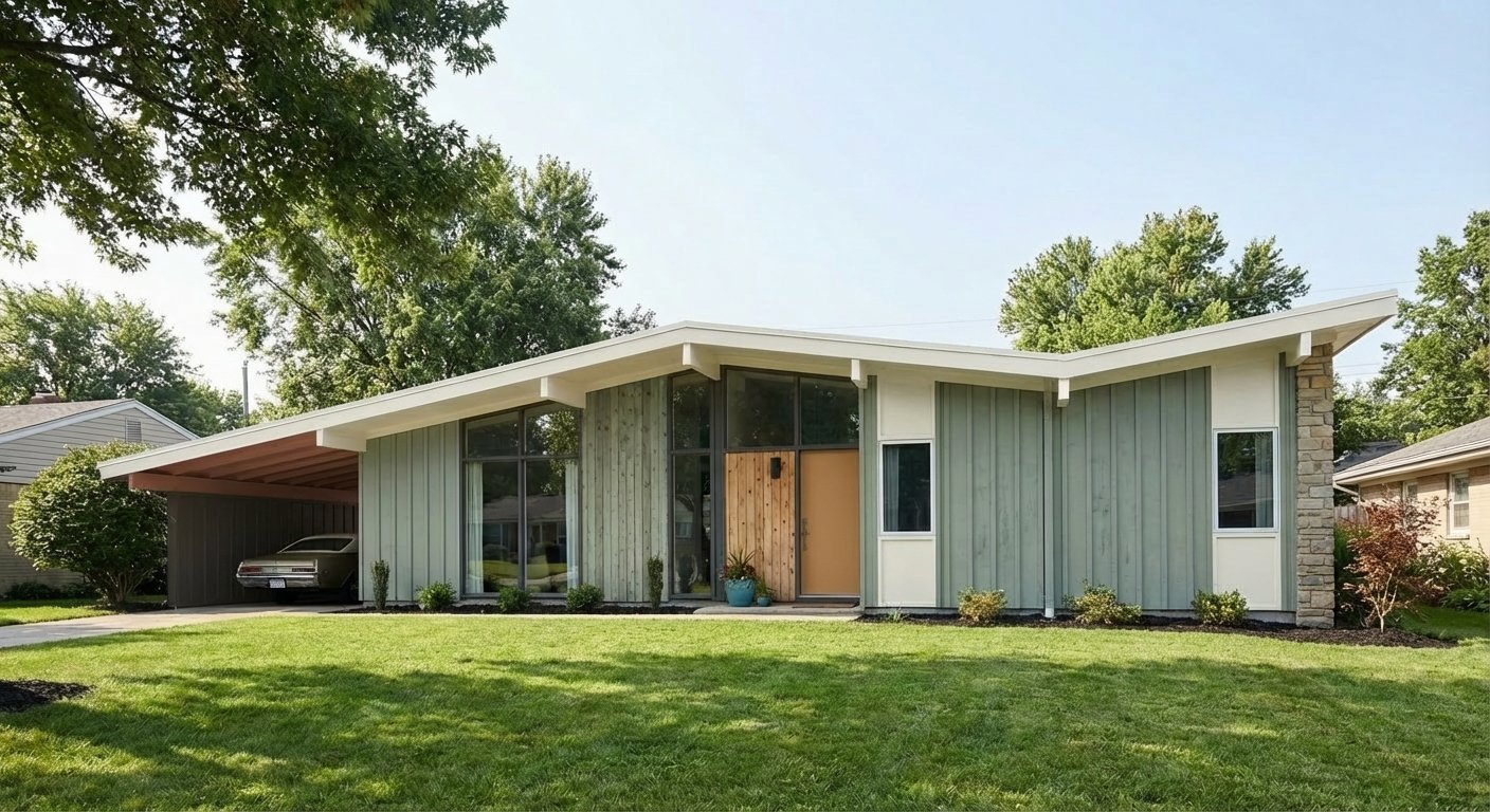 After: Mid-Century Modern home with new paint colors applied
