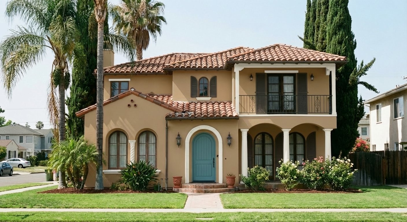 After: Mediterranean home with new paint colors applied