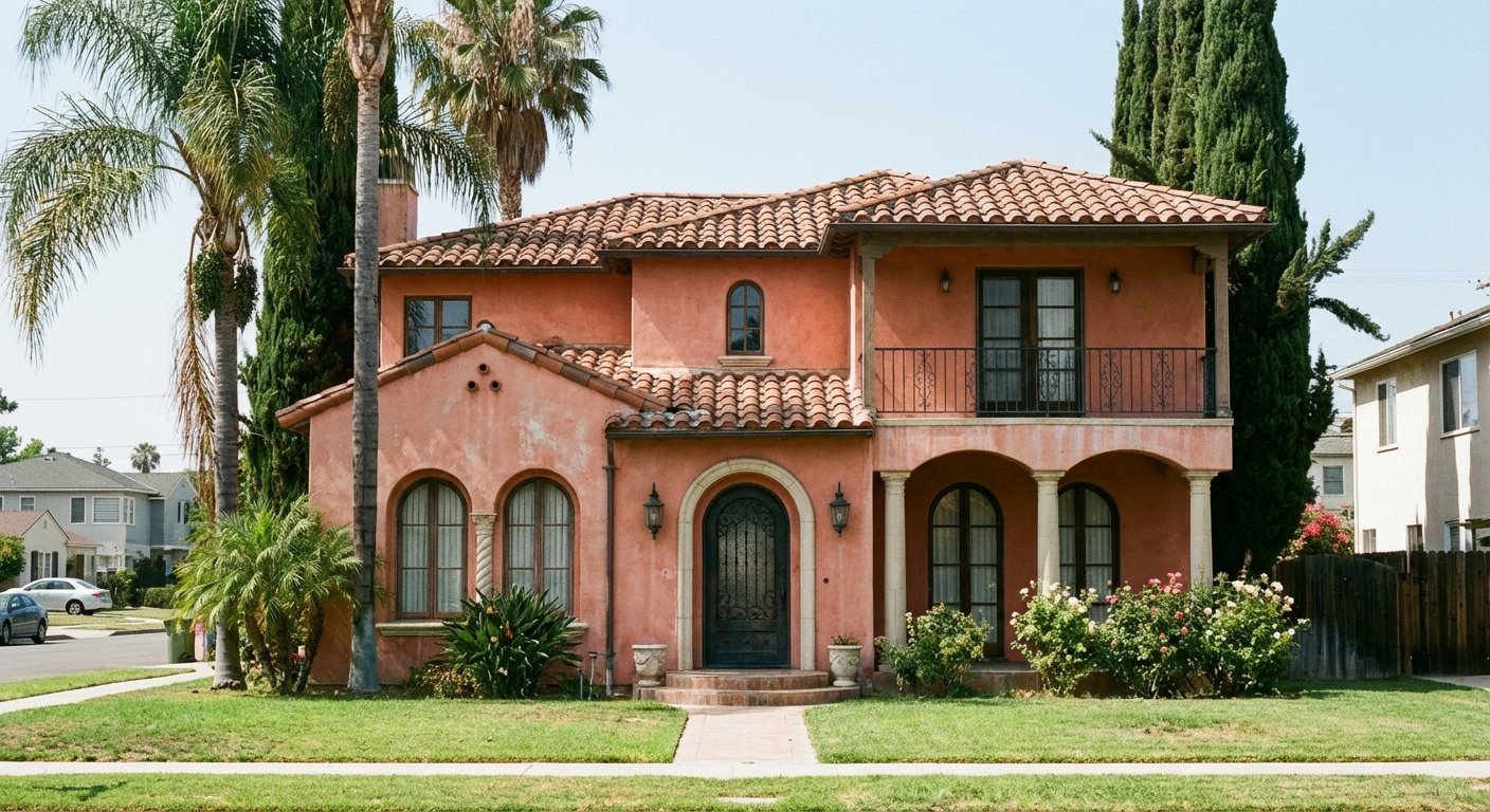 Before: Mediterranean home in original colors