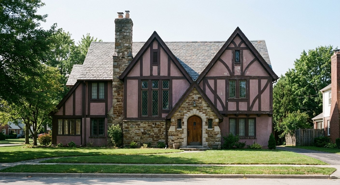 Before: Tudor home in original colors
