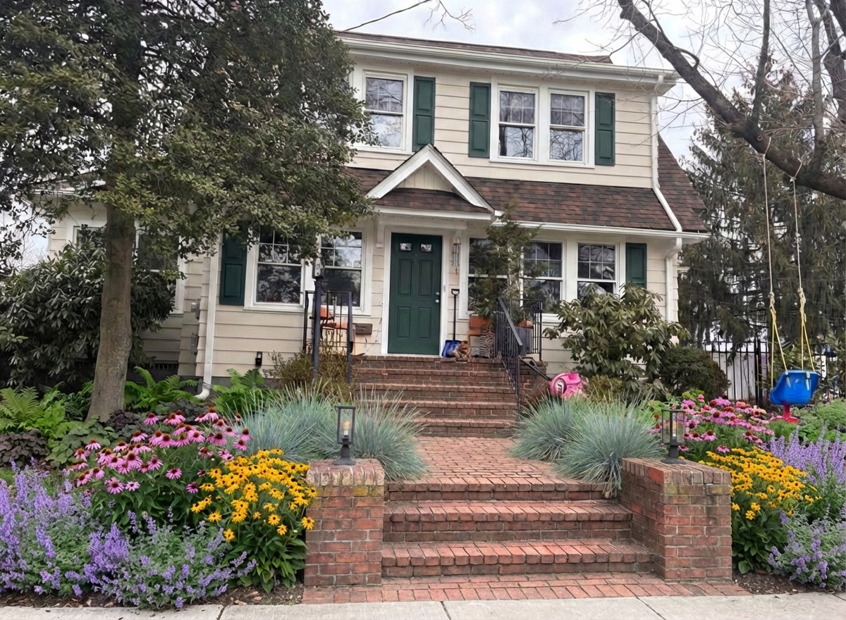 AI-rendered house in new paint colors