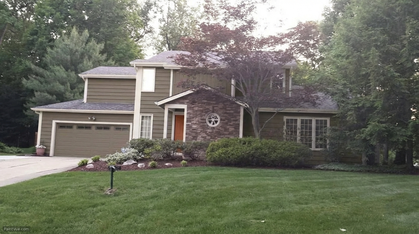 AI-rendered house in new paint colors