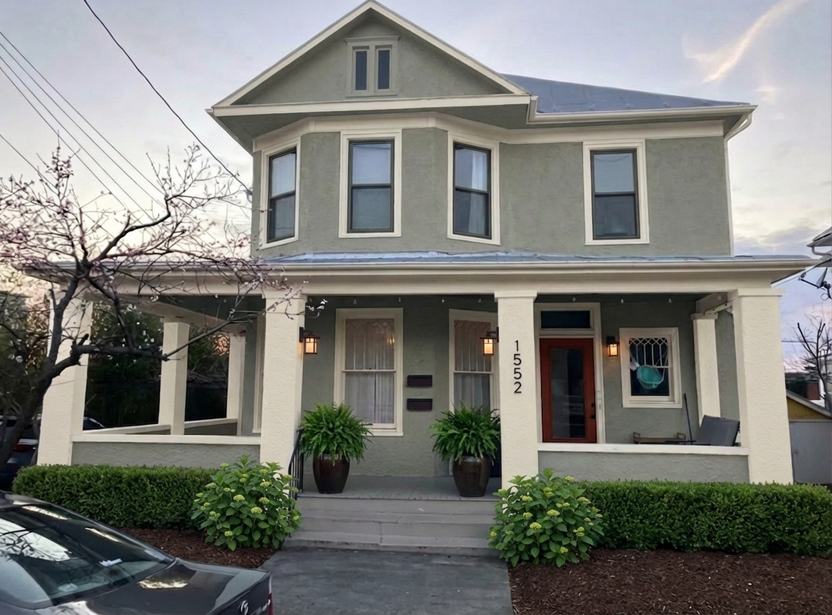 AI-rendered house in new paint colors