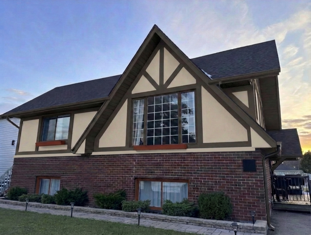 AI-rendered house in new paint colors