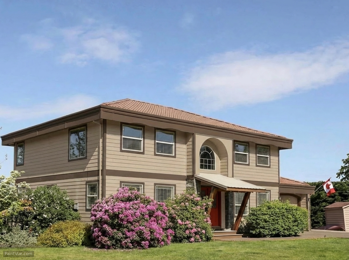 AI-rendered house in new paint colors