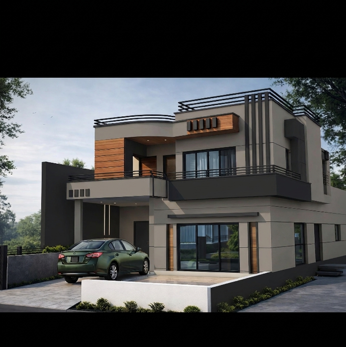 A home repainted in Dovetail and Black Magic