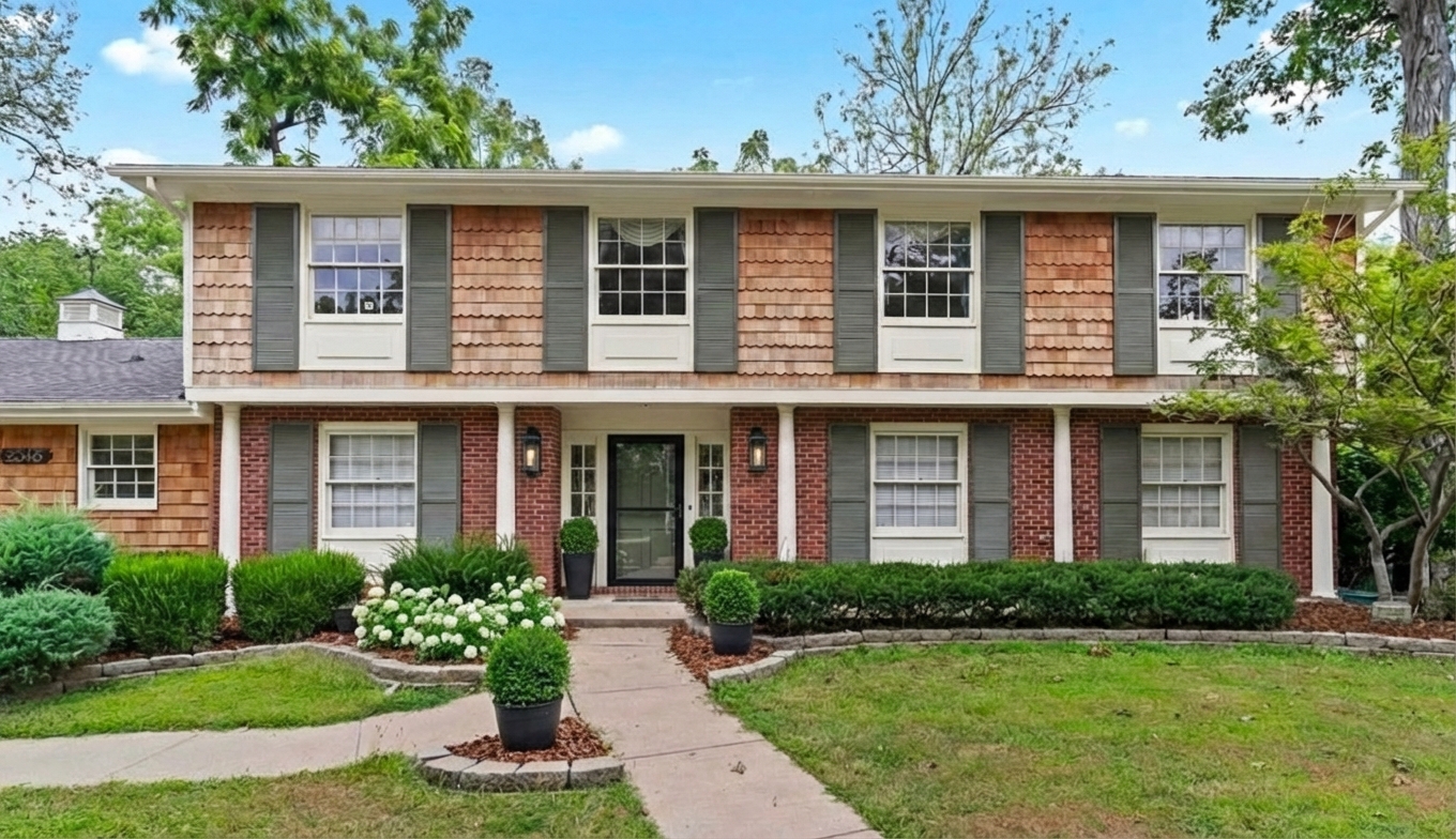 AI-rendered house in new paint colors