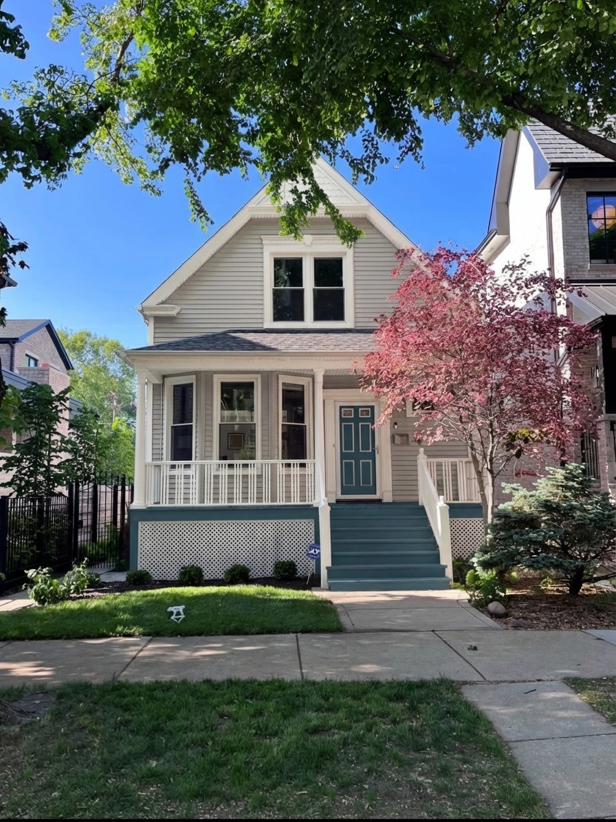 AI-rendered house in new paint colors