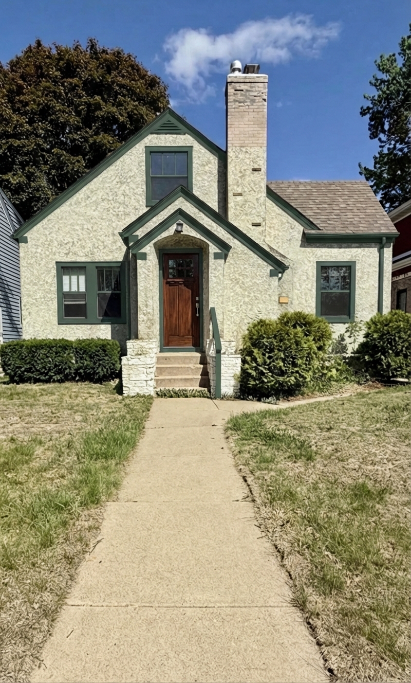 AI-rendered house in new paint colors