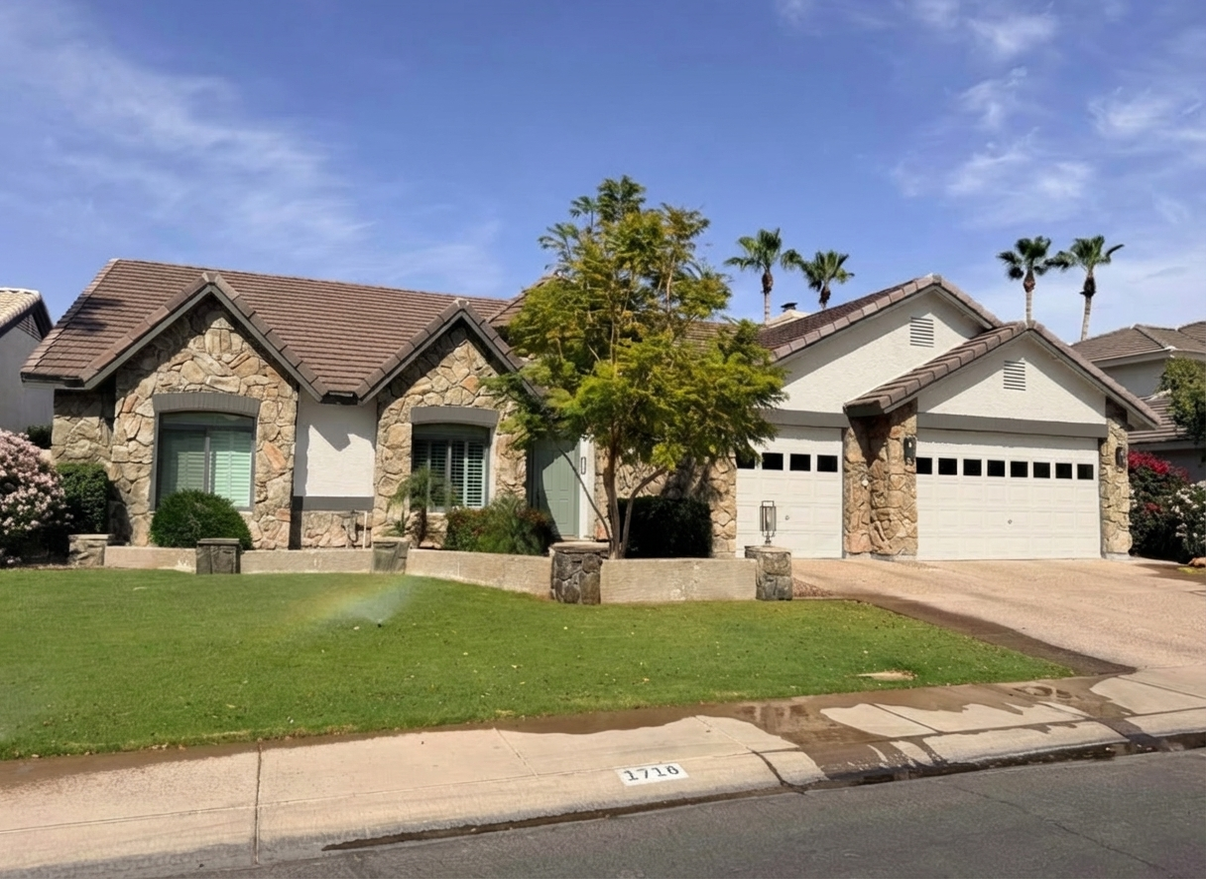 AI-rendered house in new paint colors