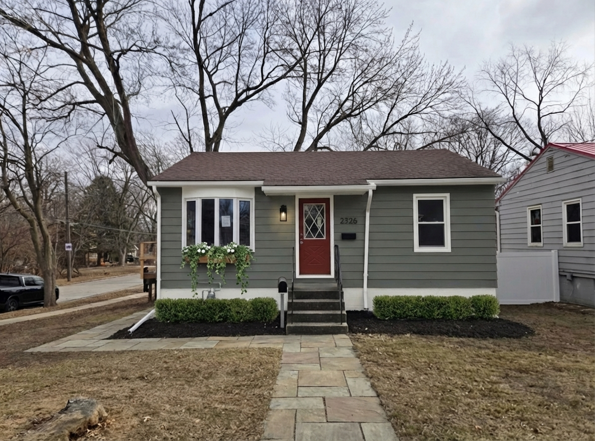 AI-rendered house in new paint colors
