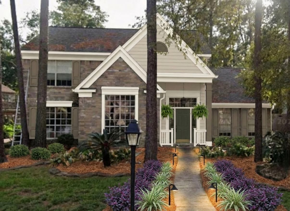 AI-rendered house in new paint colors