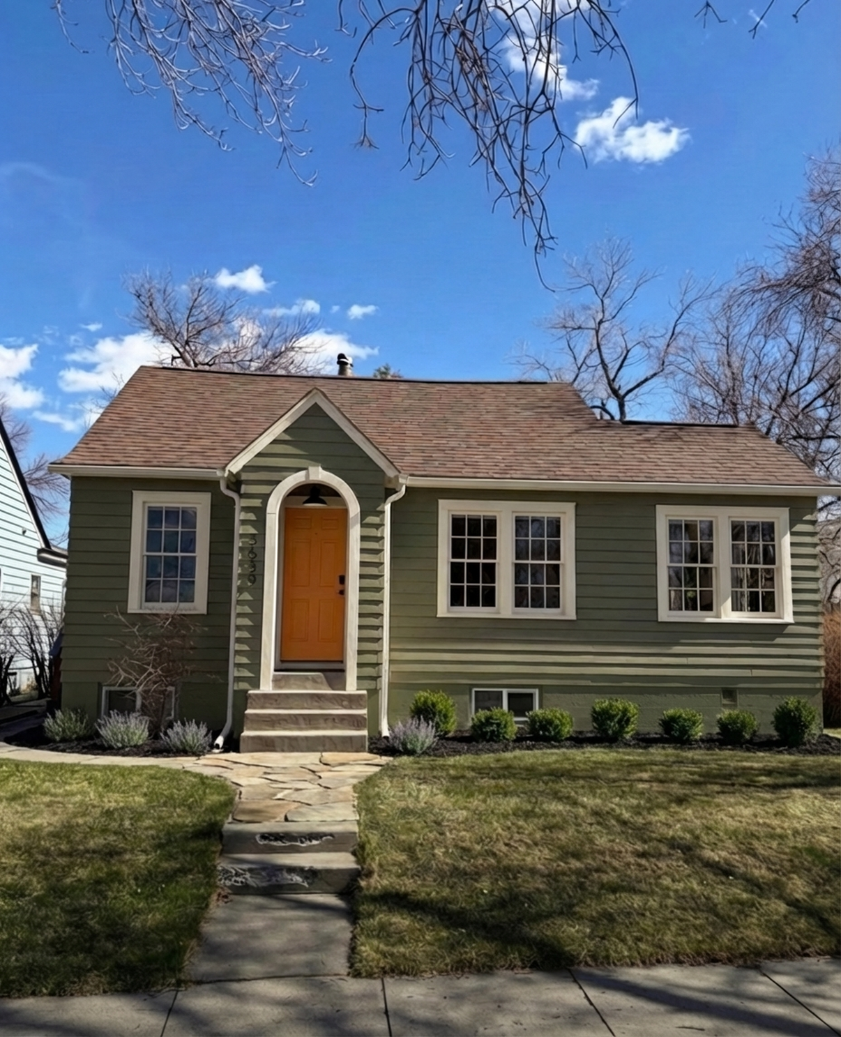 AI-rendered house in new paint colors