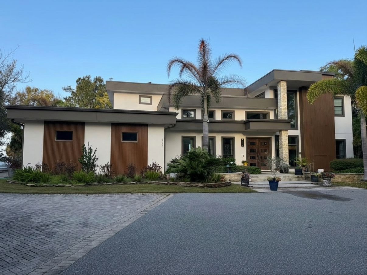 AI-rendered house in new paint colors