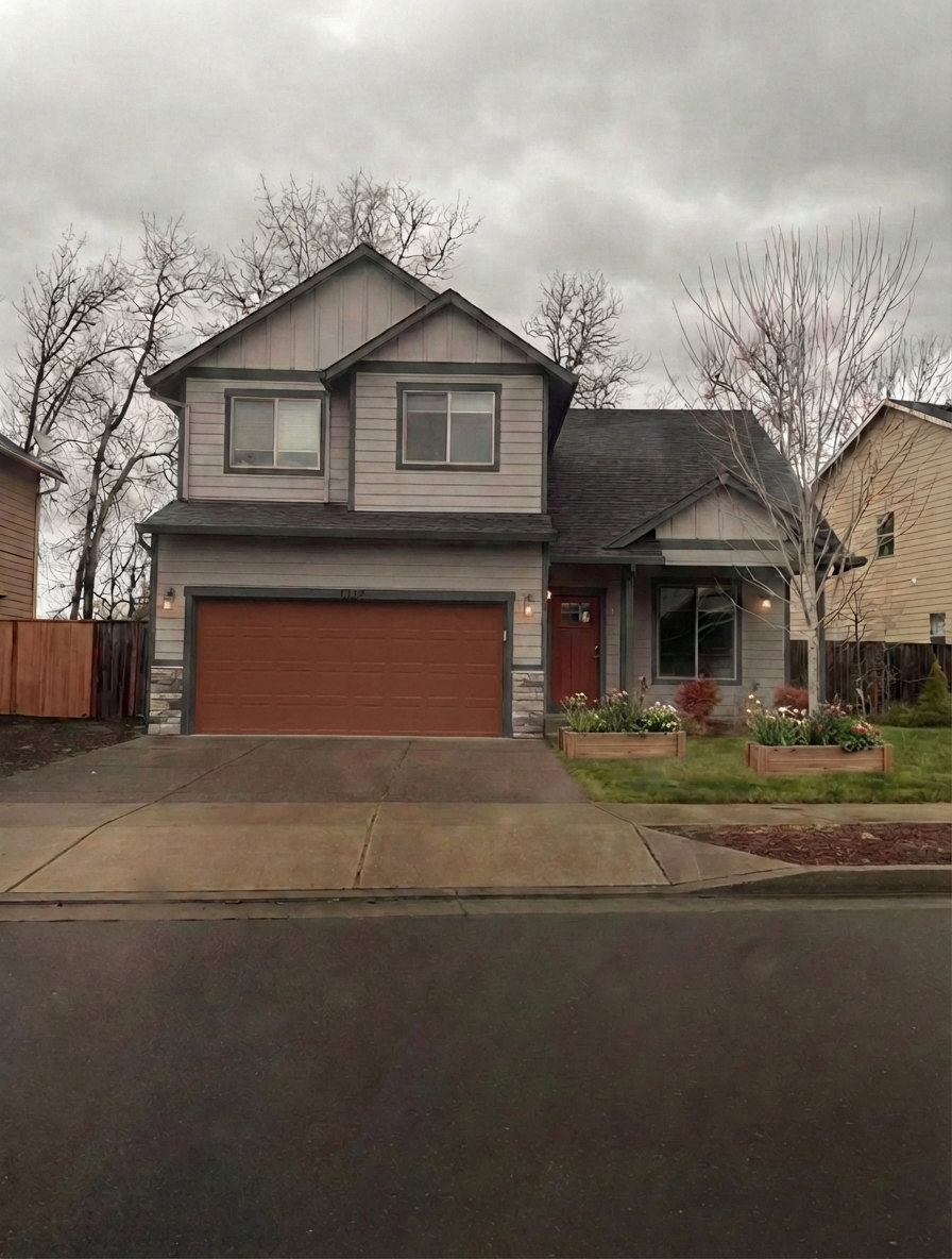 AI-rendered house in new paint colors