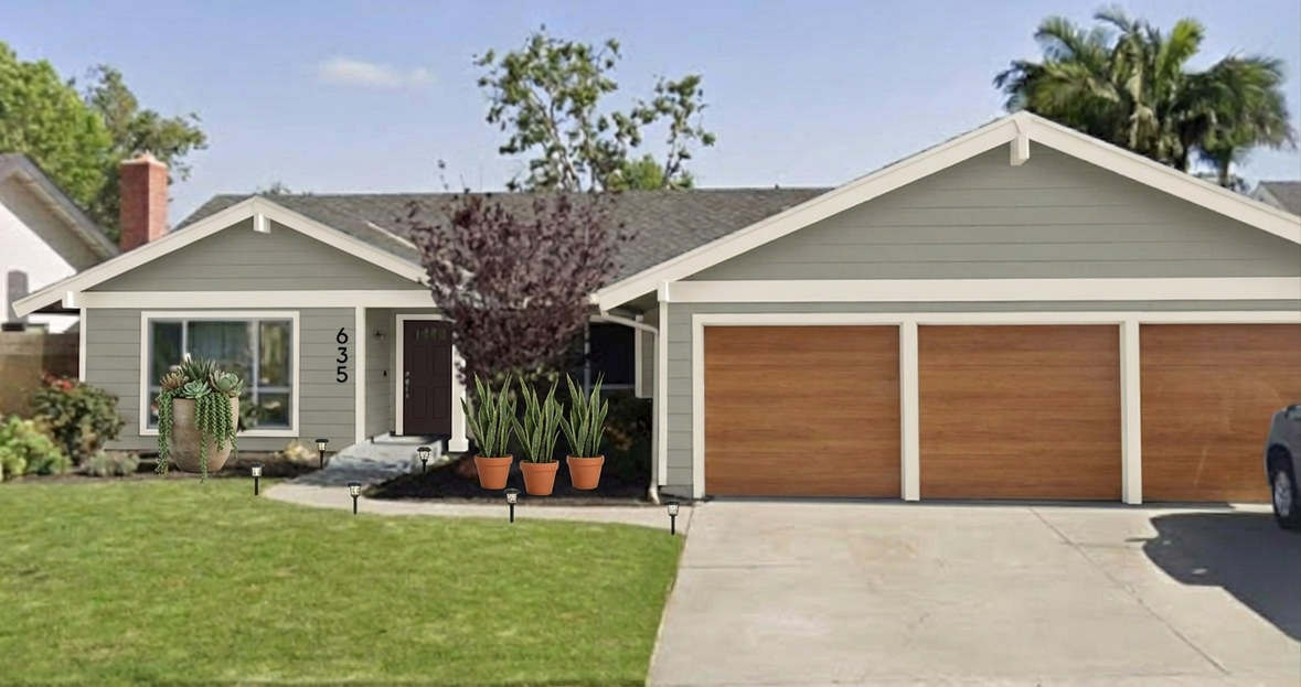 AI-rendered house in new paint colors