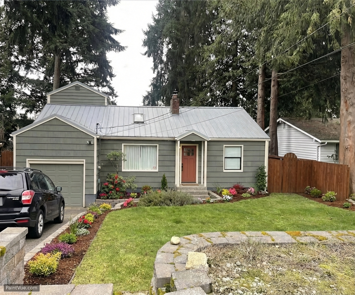 AI-rendered house in new paint colors