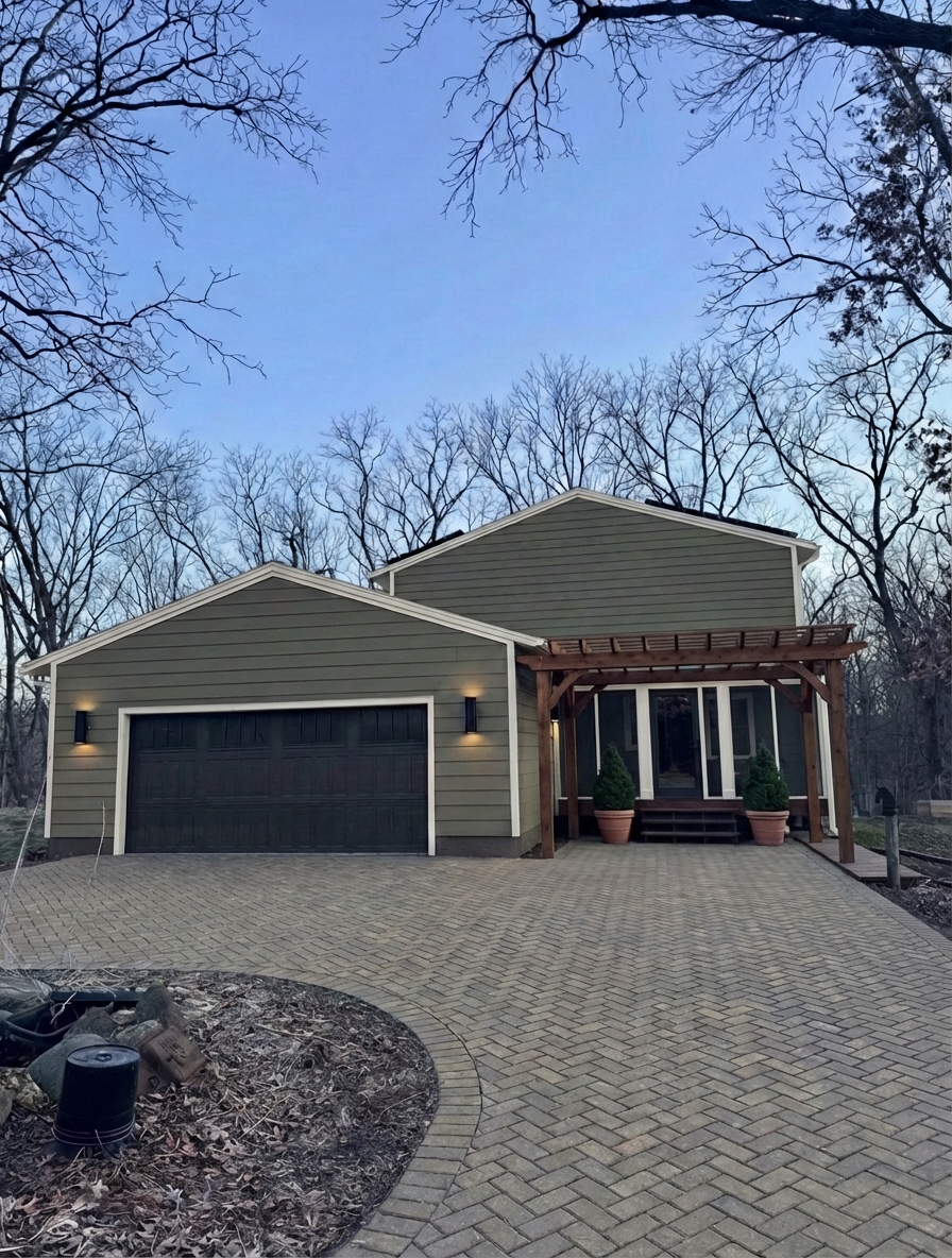 AI-rendered house in new paint colors