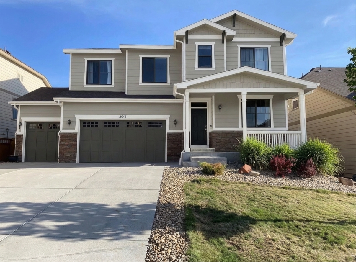 AI-rendered house in new paint colors