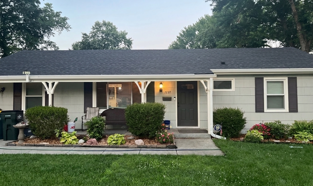 A home repainted in Sea Salt and Alabaster