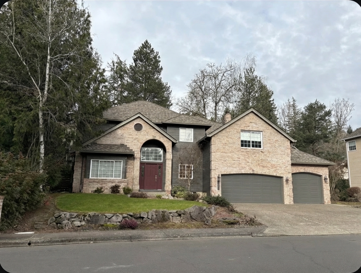 AI-rendered house in new paint colors