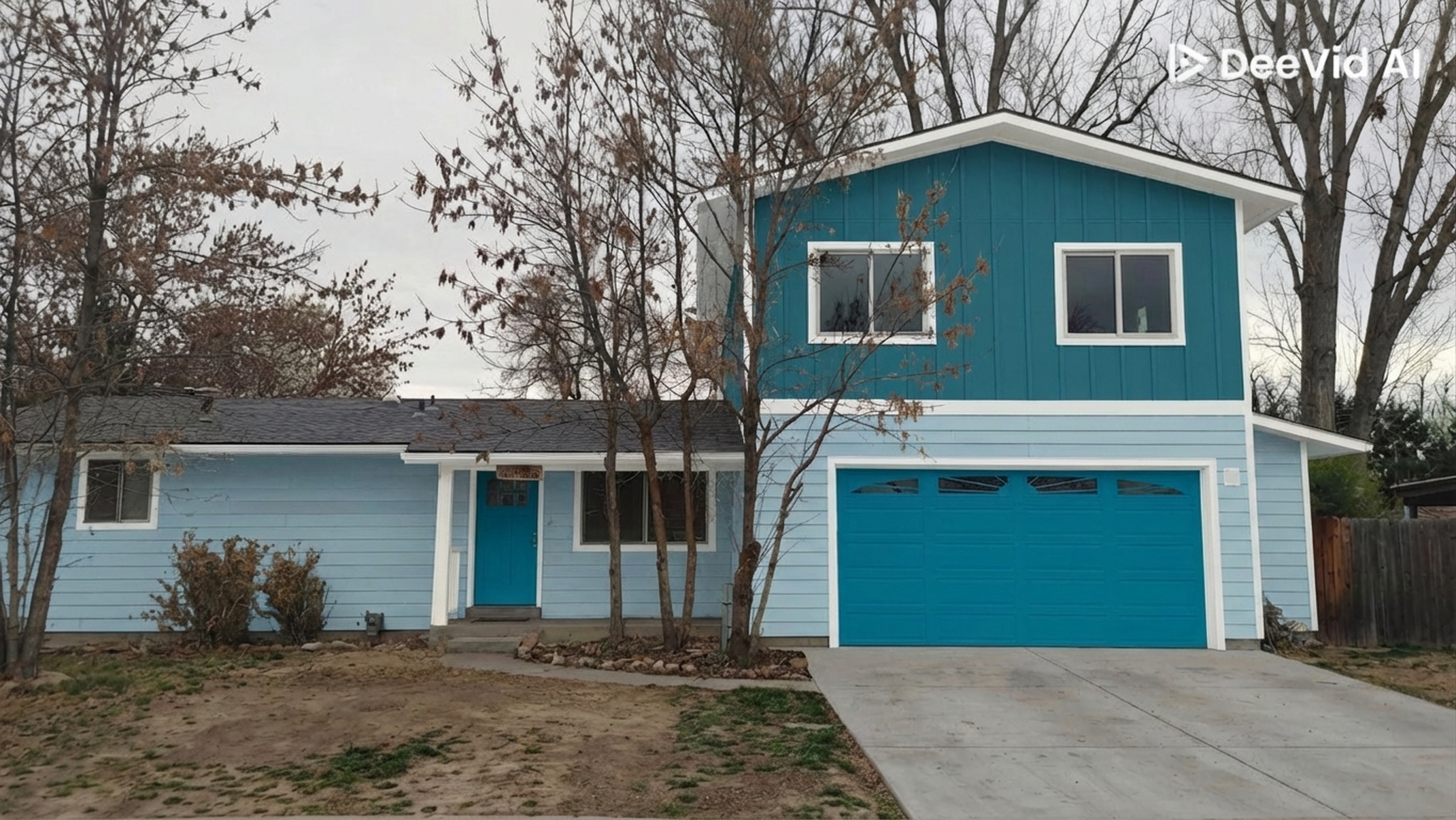 AI-rendered house in new paint colors
