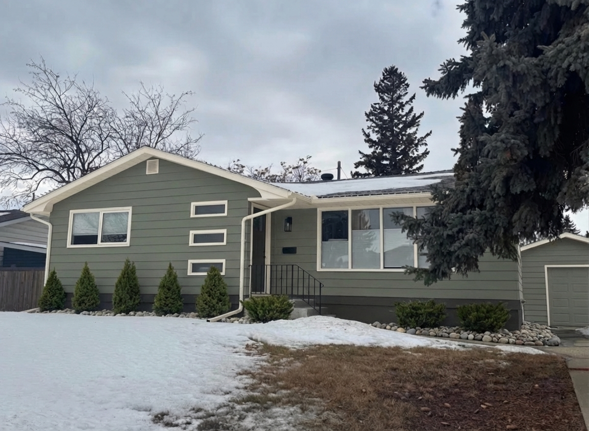 AI-rendered house in new paint colors