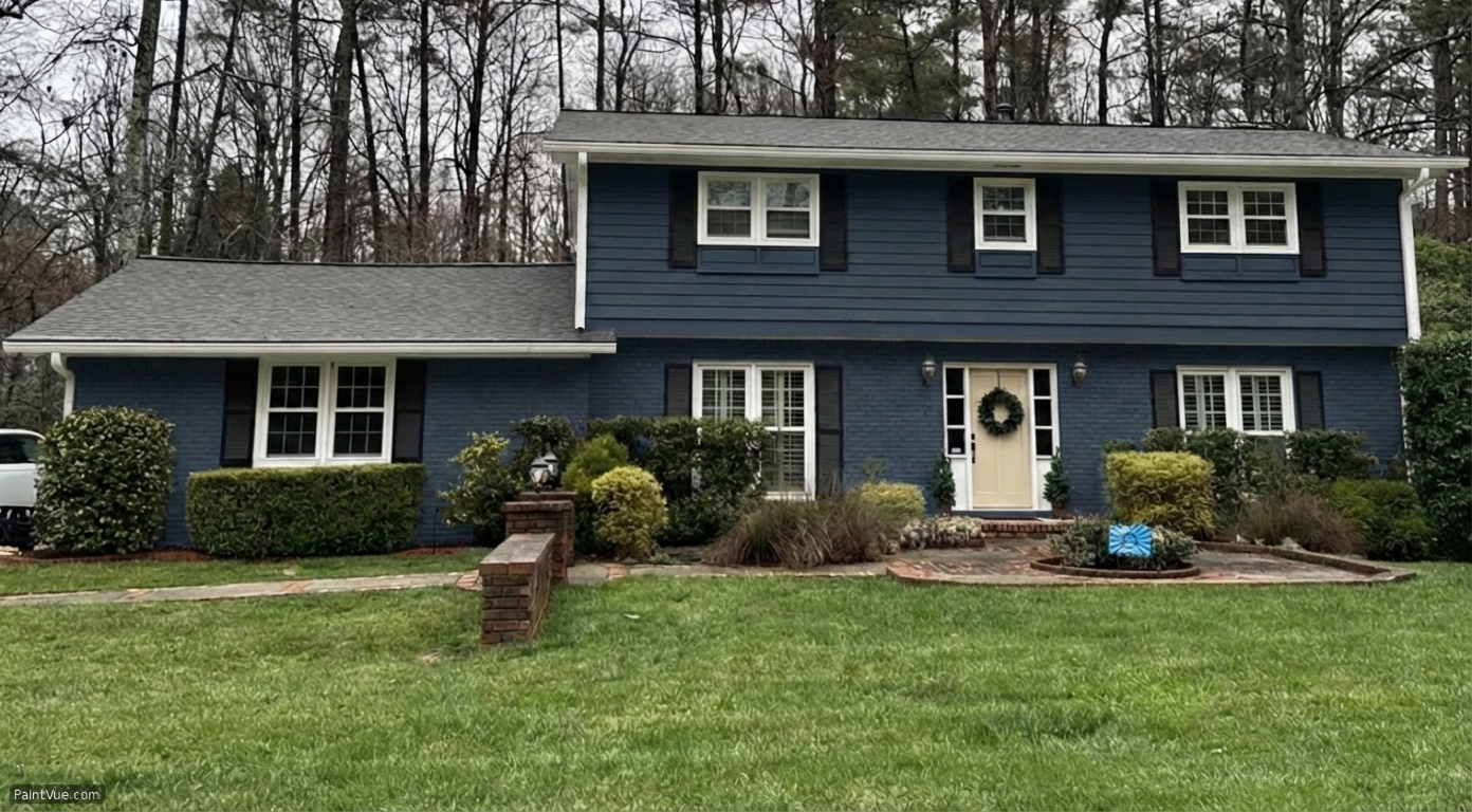 AI-rendered house in new paint colors