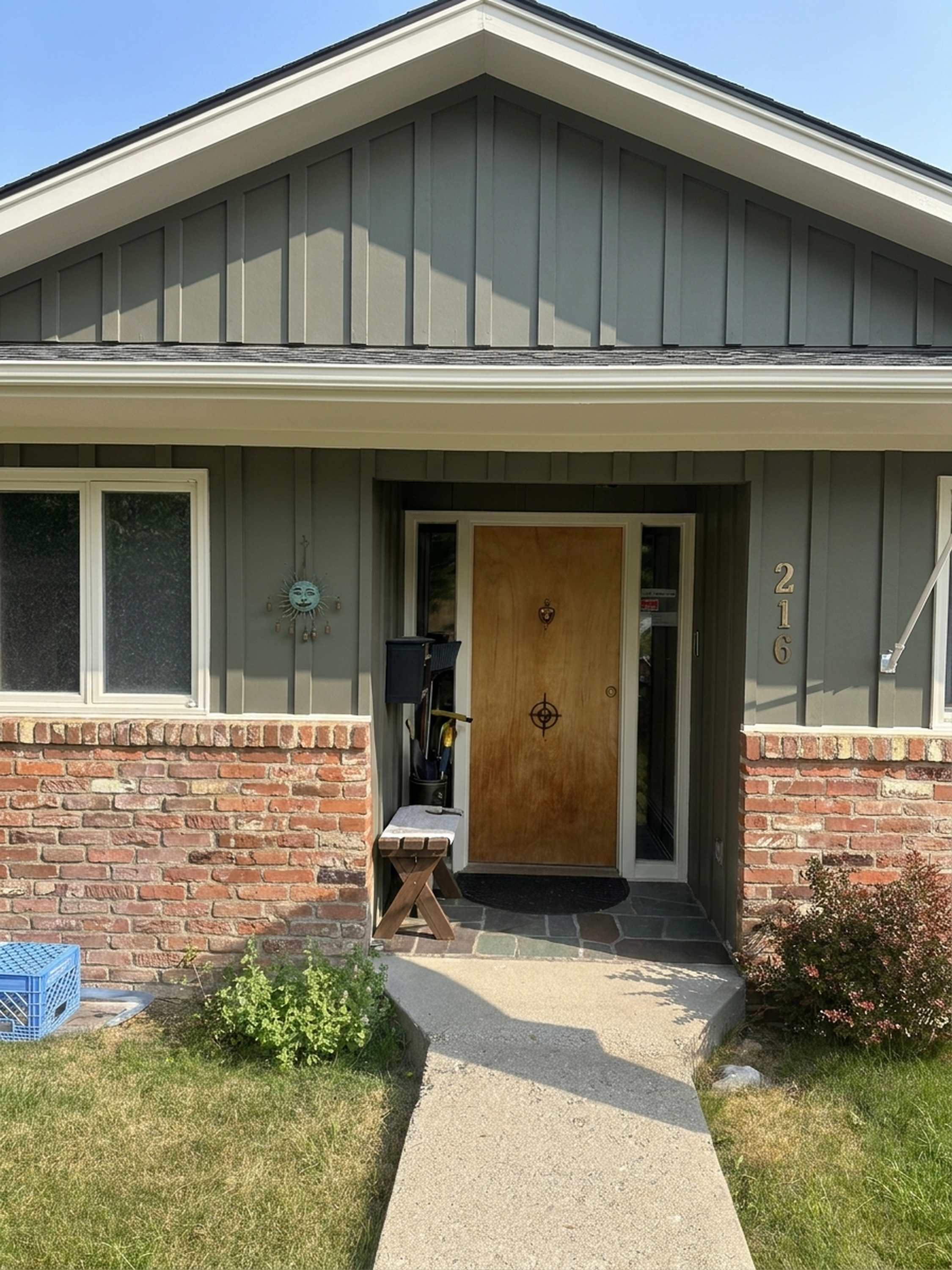 A home repainted in Pewter Green and Alabaster