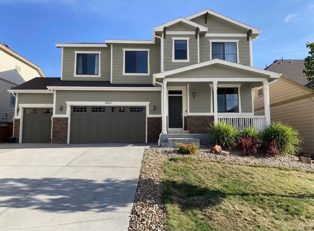 AI-rendered house in new paint colors