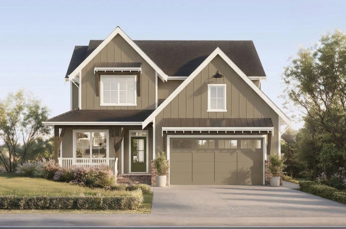 AI-rendered house in new paint colors
