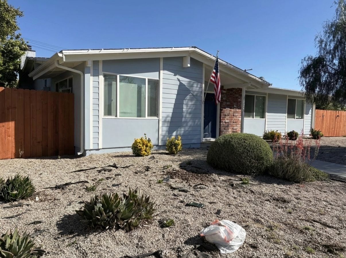 AI-rendered house in new paint colors