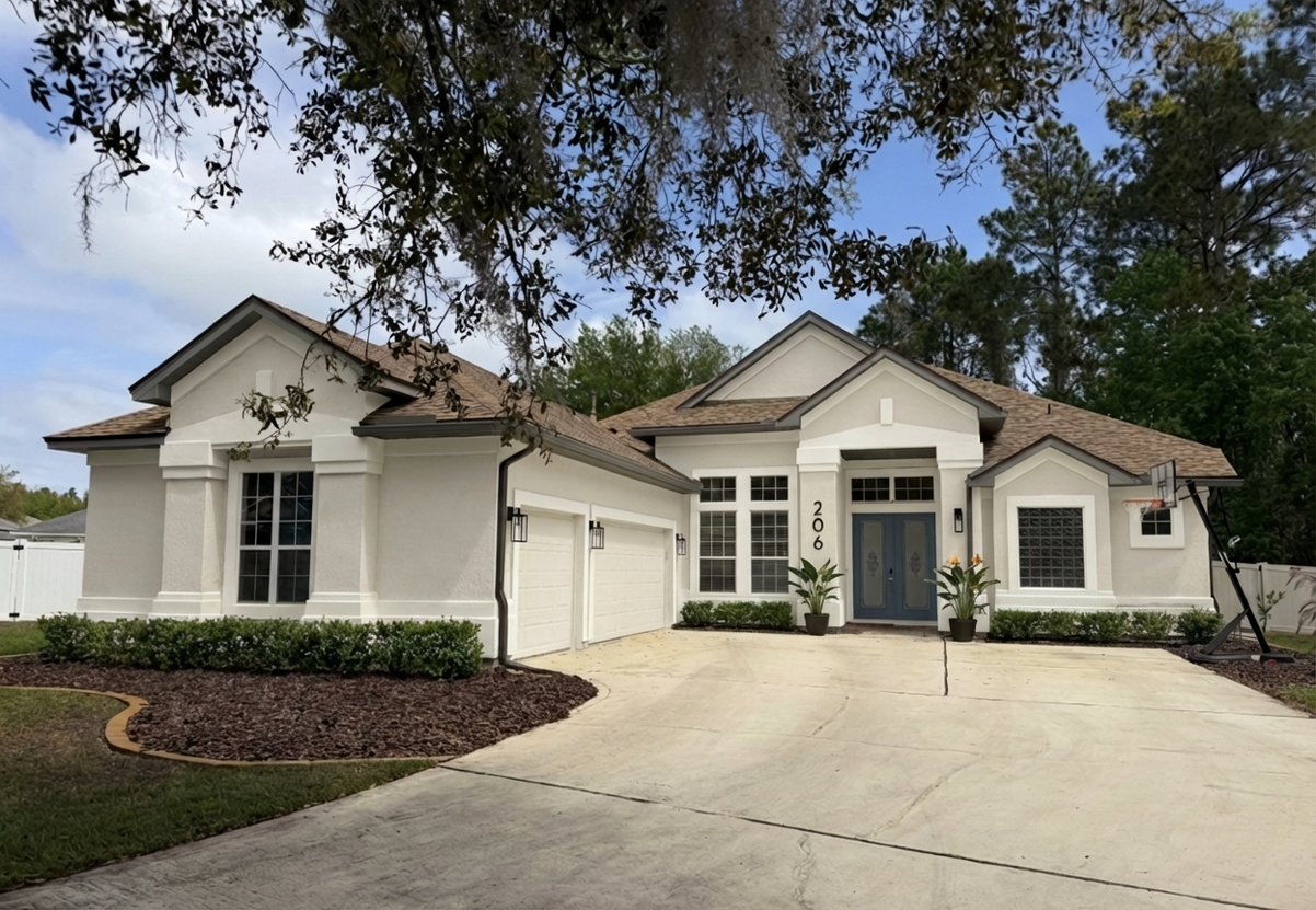 AI-rendered house in new paint colors