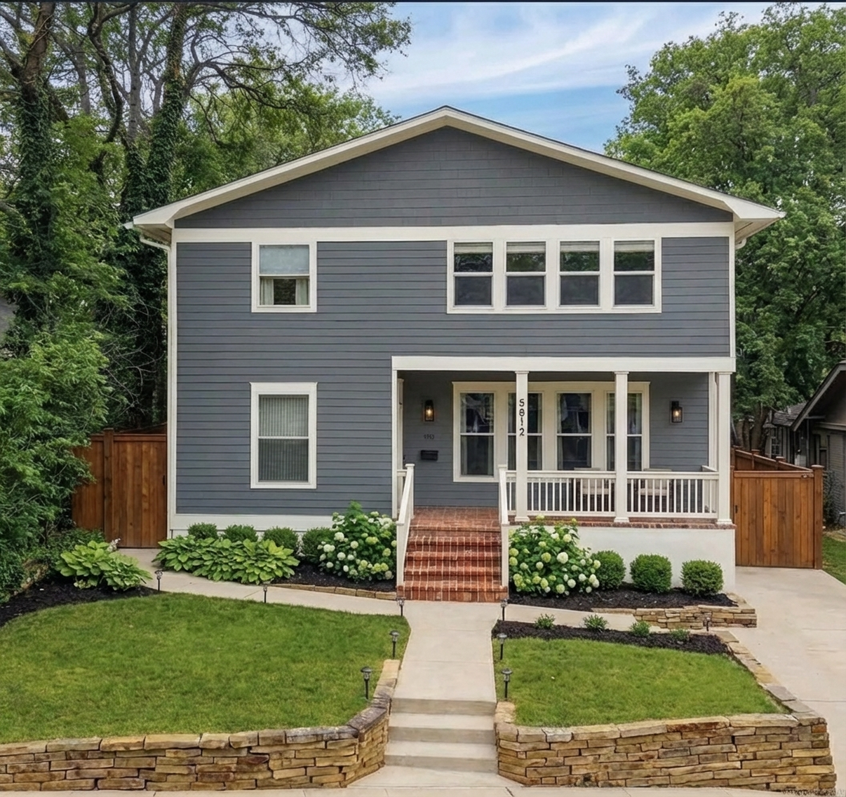 AI-rendered house in new paint colors