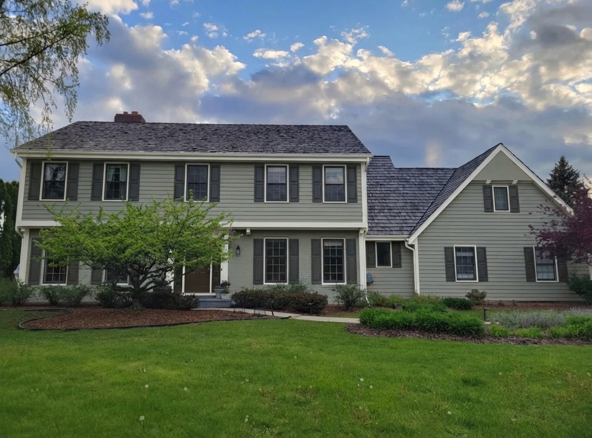 AI-rendered house in new paint colors