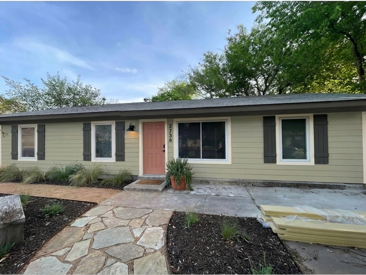 AI-rendered house in new paint colors