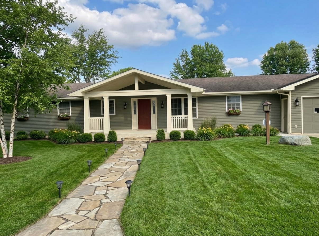 AI-rendered house in new paint colors