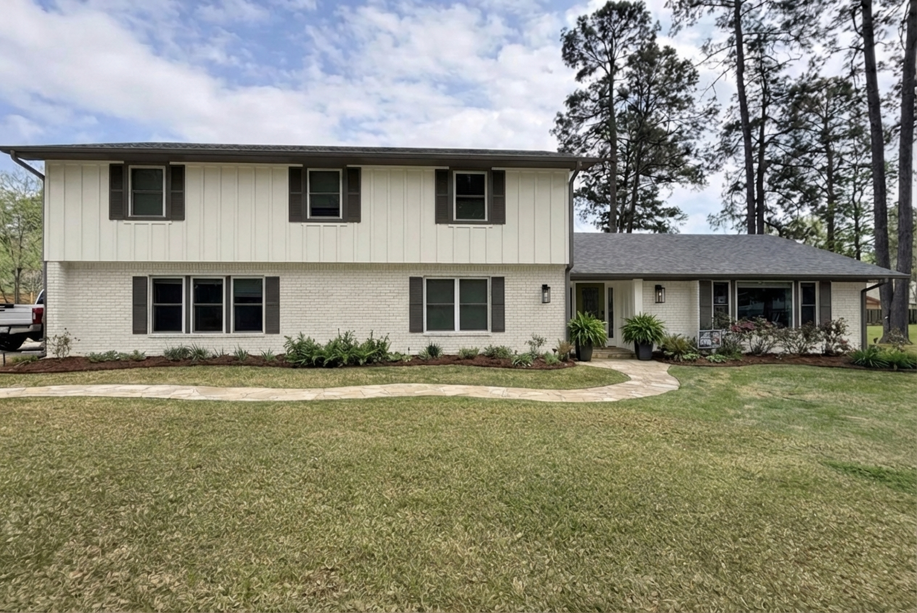 AI-rendered house in new paint colors