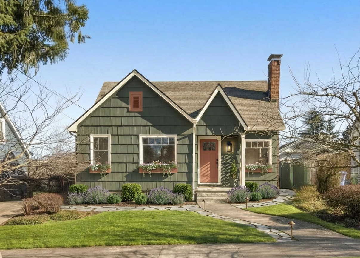 AI-rendered house in new paint colors