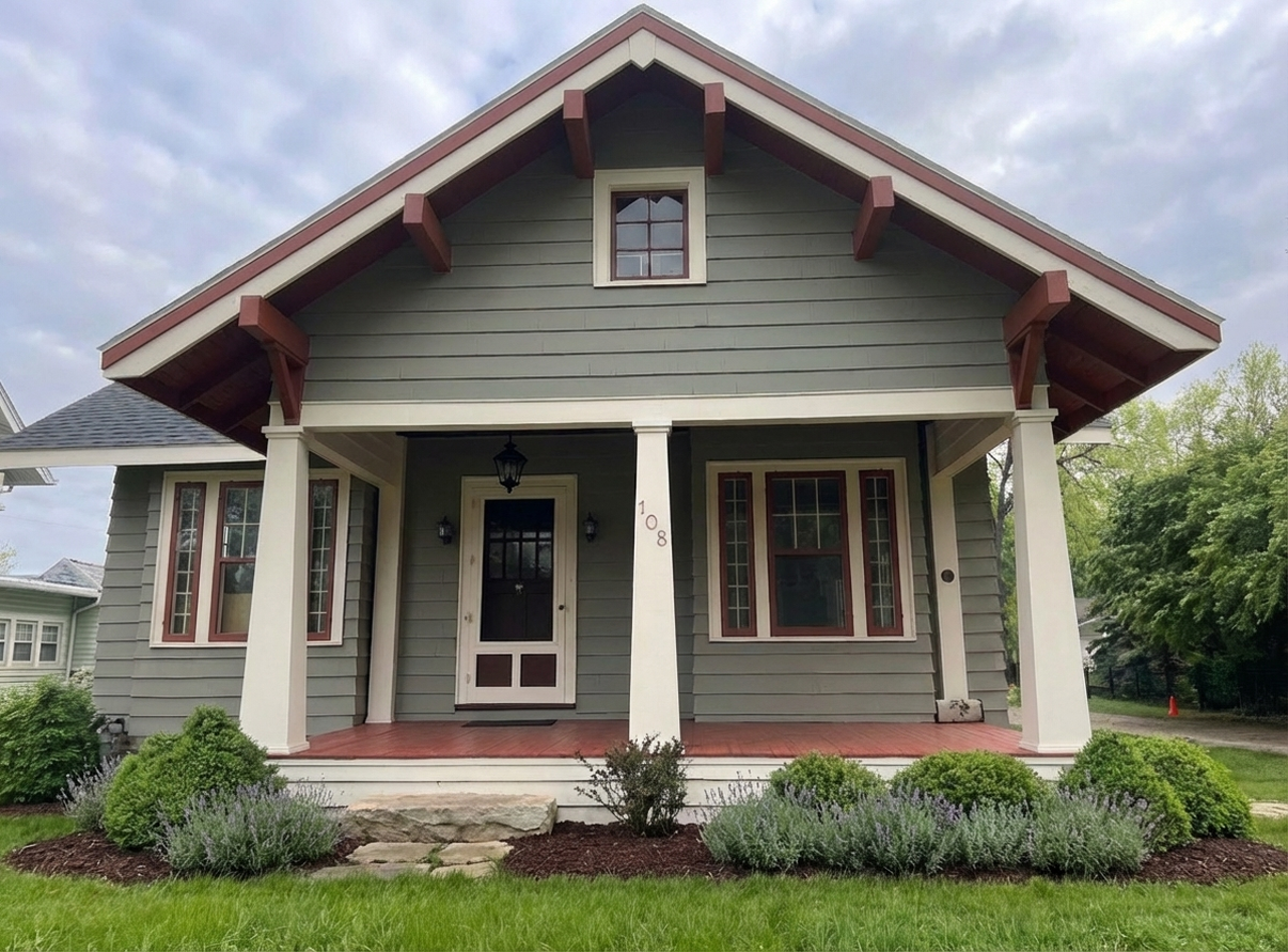 AI-rendered house in new paint colors