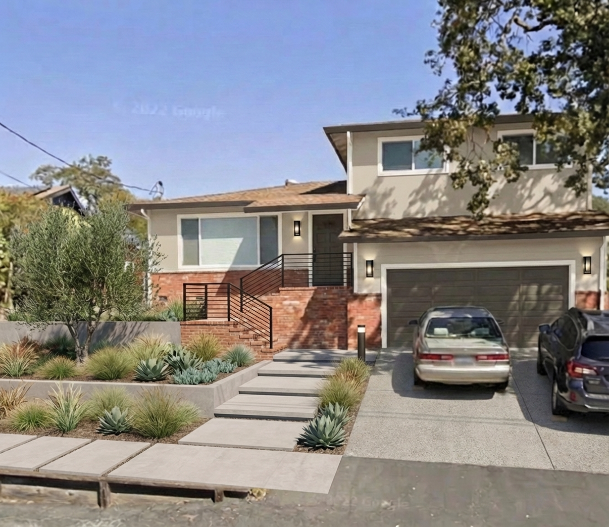 AI-rendered house in new paint colors